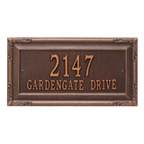 Whitehall Gardengate Grande Wall 2-Line Personalized Address Plaque - Antique Copper