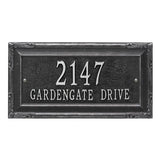 Whitehall Gardengate Grande Wall 2-Line Personalized Address Plaque - Black/Silver