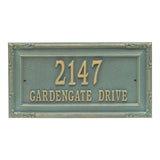 Whitehall Gardengate Grande Wall 2-Line Personalized Address Plaque - Bronze/Verdigris