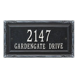 Whitehall Gardengate Grande Wall 2-Line Personalized Address Plaque - Black/White