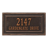 Whitehall Gardengate Grande Wall 2-Line Personalized Address Plaque - Oil-Rubbed Bronze