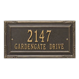 Whitehall Gardengate Grande Wall 2-Line Personalized Address Plaque - Bronze/Gold