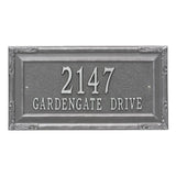Whitehall Gardengate Grande Wall 2-Line Personalized Address Plaque - Pewter/Silver
