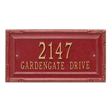 Whitehall Gardengate Grande Wall 2-Line Personalized Address Plaque - Red/Gold