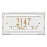 Whitehall Gardengate Grande Wall 2-Line Personalized Address Plaque - White/Gold