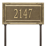 Whitehall Gardengate Grande Lawn 1-Line Personalized Address Plaque - Antique Brass