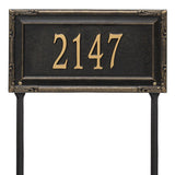 Whitehall Gardengate Grande Lawn 1-Line Personalized Address Plaque - Black/Gold