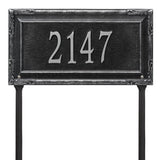 Whitehall Gardengate Grande Lawn 1-Line Personalized Address Plaque - Black/Silver