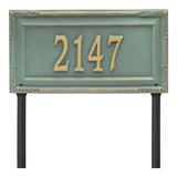 Whitehall Gardengate Grande Lawn 1-Line Personalized Address Plaque - Bronze/Verdigris