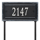 Whitehall Gardengate Grande Lawn 1-Line Personalized Address Plaque - Black/White