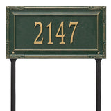 Whitehall Gardengate Grande Lawn 1-Line Personalized Address Plaque - Green/Gold