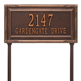 Whitehall Gardengate Grande Lawn 2-Line Personalized Address Plaque - Antique Copper