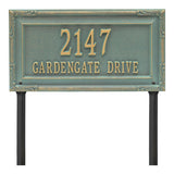 Whitehall Gardengate Grande Lawn 2-Line Personalized Address Plaque - Bronze/Verdigris