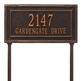 Whitehall Gardengate Grande Lawn 2-Line Personalized Address Plaque - Oil-Rubbed Bronze