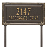 Whitehall Gardengate Grande Lawn 2-Line Personalized Address Plaque - Bronze/Gold