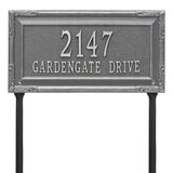 Whitehall Gardengate Grande Lawn 2-Line Personalized Address Plaque - Pewter/Silver