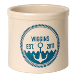 Whitehall Anchor Established Personalized Crock - Bristol Crock With Sea Blue Etching