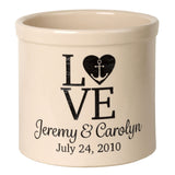 Whitehall Love Anchor Personalized Crock - Bristol Crock With Black Etching