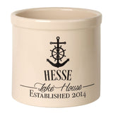 Whitehall Anchor Lake House Personalized Crock - Bristol Crock With Black Etching