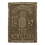 Whitehall Antebellum Welcome Anniversary Personalized Plaque - Antique Brass