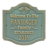 Whitehall Kissing Birds Anniversary Wedding Personalized Plaque - Bronze Verdigris