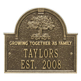 Whitehall Family Tree Anniversary Wedding Personalized Plaque - Antique Brass