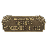 Whitehall Daisy Welcome Anniversary Personalized Plaque - Antique Brass
