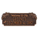 Whitehall Daisy Welcome Anniversary Personalized Plaque - Antique Copper