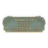 Whitehall Daisy Welcome Anniversary Personalized Plaque - Bronze Verdigris