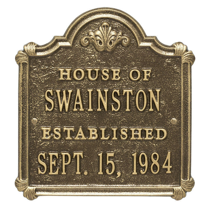 Whitehall Chatham Anniversary Wedding Personalized Plaque - Antique Brass