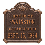 Whitehall Chatham Anniversary Wedding Personalized Plaque - Antique Copper