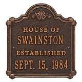 Whitehall Chatham Anniversary Wedding Personalized Plaque - Oil-Rubbed Bronze