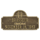 Whitehall Love Birds Anniversary Wedding Personalized Plaque - Antique Brass