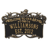 Whitehall Songbird Welcome Anniversary Personalized Plaque - Black/Gold