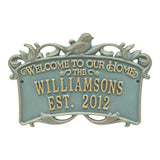 Whitehall Songbird Welcome Anniversary Personalized Plaque - Bronze Verdigris