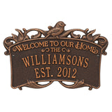 Whitehall Songbird Welcome Anniversary Personalized Plaque - Oil-Rubbed Bronze