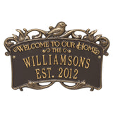 Whitehall Songbird Welcome Anniversary Personalized Plaque - Bronze/Gold