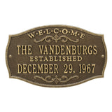 Whitehall Brookfield Welcome Anniversary Personalized Plaque - Antique Brass