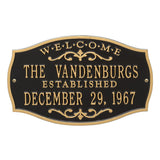 Whitehall Brookfield Welcome Anniversary Personalized Plaque - Black/Gold