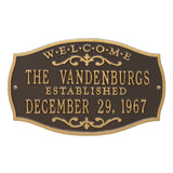 Whitehall Brookfield Welcome Anniversary Personalized Plaque - Bronze/Gold