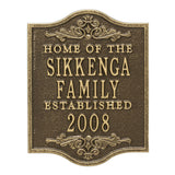 Whitehall Buena Vista Anniversary Wedding Personalized Plaque - Antique Brass