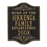 Whitehall Buena Vista Anniversary Wedding Personalized Plaque - Black/Gold
