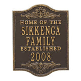 Whitehall Buena Vista Anniversary Wedding Personalized Plaque - Bronze/Gold