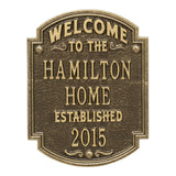 Whitehall Heritage Welcome Anniversary Personalized Plaque - Antique Brass