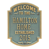 Whitehall Heritage Welcome Anniversary Personalized Plaque - Bronze Verdigris