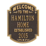 Whitehall Heritage Welcome Anniversary Personalized Plaque - Bronze/Gold