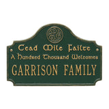 Whitehall Cead Mile Failte Plaque - Green/Gold
