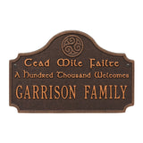Whitehall Cead Mile Failte Plaque - Oil-Rubbed Bronze