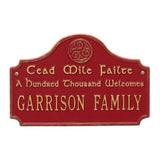 Whitehall Cead Mile Failte Plaque - Red/Gold