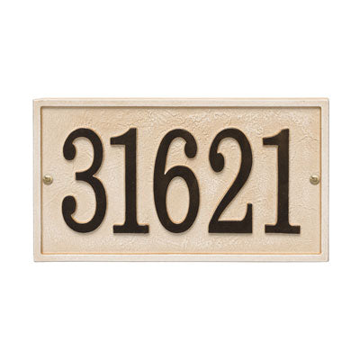 Whitehall Stonework Rectangle 1-Line Personalized Address Plaque - Sandstone